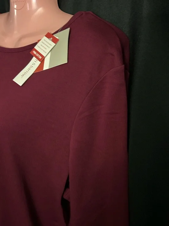 Croft & Barrow Women’s Classic Long Sleeve Crew Neck Top Burgundy 2X NWT - Picture 3 of 8
